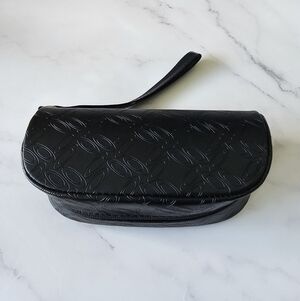 Authentic New Oakley Case Large Black Leather Soft Shell Zipper w/Strap